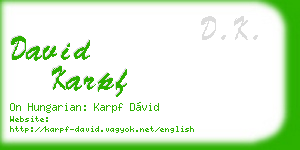 david karpf business card